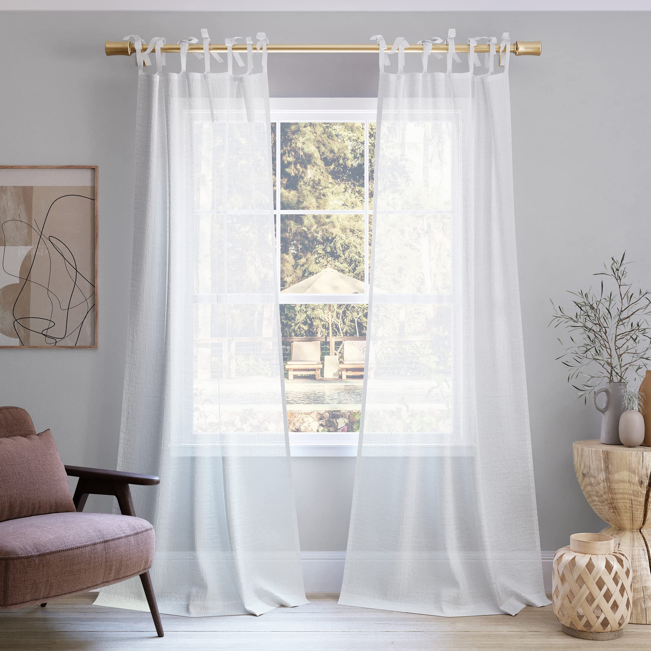 Amazon.com: No. 918 Winnie Slub Textured Linen Blend Sheer
